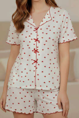 Yarım Kol Şortlu Pijama Takımı Kırmızı - Kadın Pijama Takımı