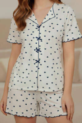 Yarım Kol Şortlu Pijama Takımı Lacivert - Kadın Pijama Takımı