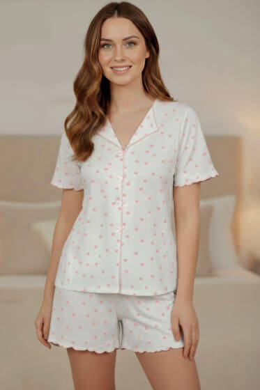 Yarım Kol Şortlu Pijama Takımı Pembe - Yılın Fırsatı