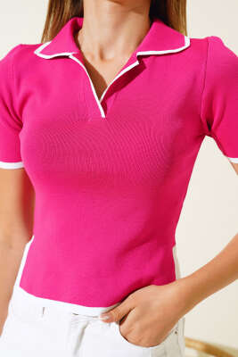 Yarım Polo Yaka Body Fuşya - Kadın Giyim Modelleri