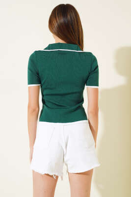 Yarım Polo Yaka Body Zümrüt - Kadın Giyim Modelleri