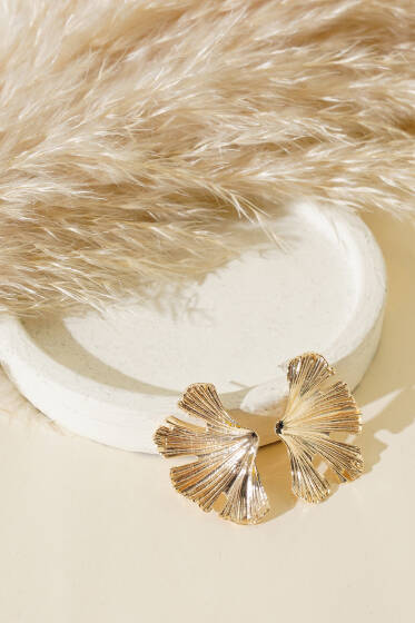 Yarım Yonca Küpe Gold - Küpe