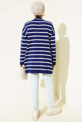 Yatay Çizgi Detaylı Basic Triko Tunik Lacivert - Yılın Fırsatı