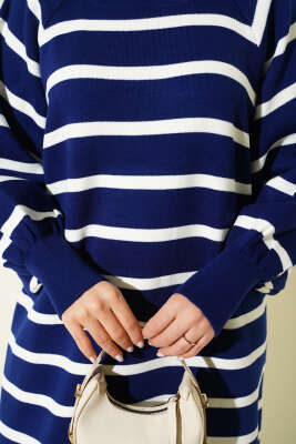 Yatay Çizgili Basic Triko Elbise Parlement - Günün Seçilenleri