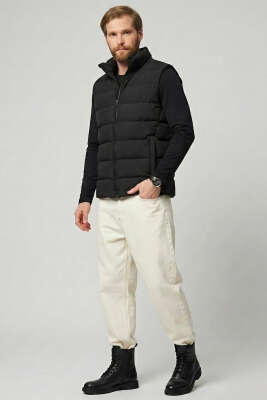 Yatay Dikişli Erkek Şişme Mont Siyah - GAVAZZİ