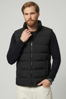 Yatay Dikişli Erkek Şişme Yelek Siyah - GAVAZZİ