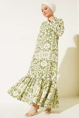 Yaz Damgaları Serisi Elbise Çağla Yeşili - POLO LIVE