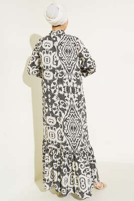 Yaz Damgaları Serisi Elbise Taş - Tesettür Elbise