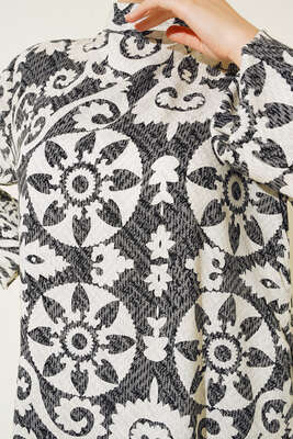 Yaz Damgaları Serisi Elbise Taş - Tesettür Elbise