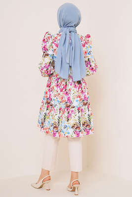 Yaz Desenleri Serisi Tunik Beyaz - Tunik