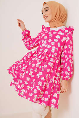 Yaz Desenleri Serisi Tunik Fuşya - TİLLE