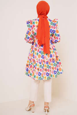 Yaz Desenleri Serisi Tunik Oranj - Tunik