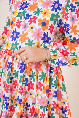 Yaz Desenleri Serisi Tunik Oranj - Tunik