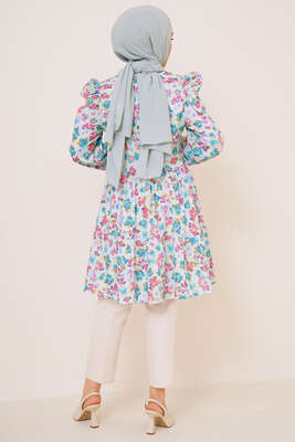 Yaz Desenleri Serisi Tunik Su Yeşili - Tunik