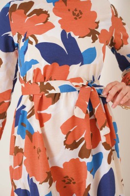 Yaz Renkleri Serisi Soğan Kabuğu Pudra Elbise - Thumbnail