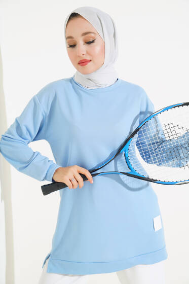 Yazı Baskı Armalı Tunik Bebe Mavi - Yılın Fırsatı