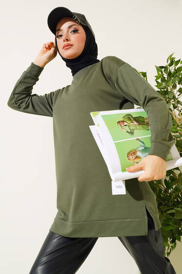 Yazı Baskı Armalı Tunik Haki - Tunik