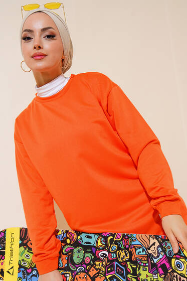 Yazı Baskı Armalı Tunik Oranj - Yılın Fırsatı
