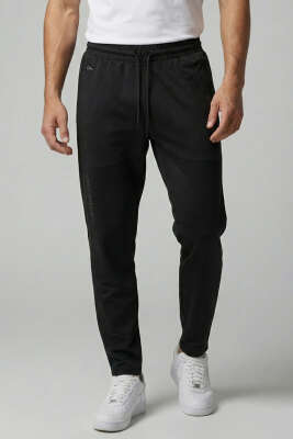 Yazılı Arka Cepli Erkek Eşofman Alt Siyah - DYNAMO