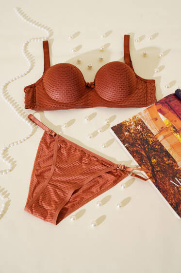 Yekpare Desteksiz Sütyen Takım Bakır - Yılın Fırsatı