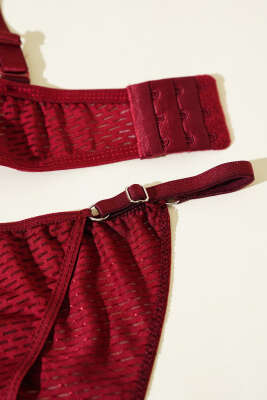 Yekpare Desteksiz Sütyen Takım Bordo - Yılın Fırsatı