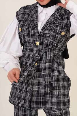 Yelek Pantolon İkili Takım Siyah - İKİLİ TAKIM