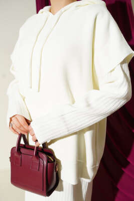 Yelekli Jile Elbise Triko İkili Takım Ekru - İkili Takım