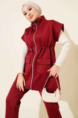 Yelekli Scuba İkili Takım Bordo - İkili Takım