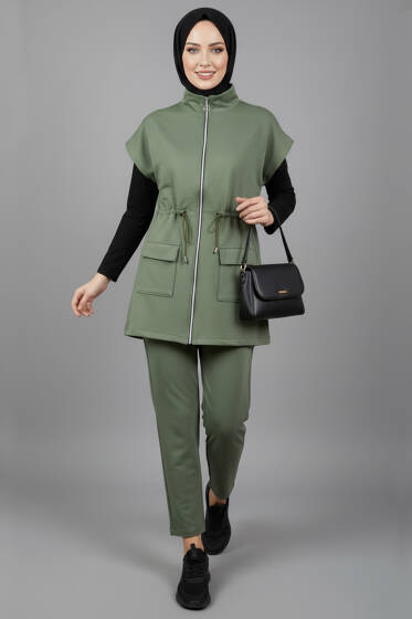 Yelekli Scuba İkili Takım Çağla Yeşili - İkili Takım