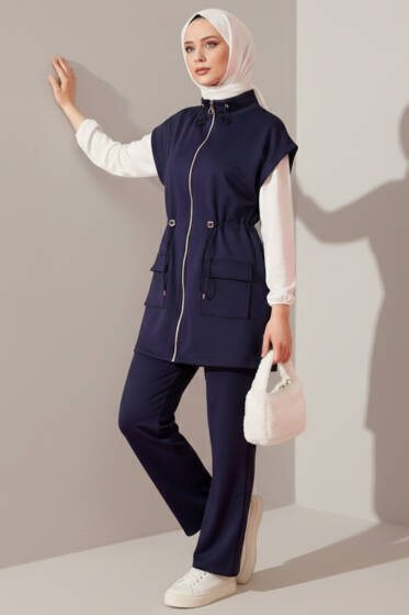 Yelekli Scuba İkili Takım Lacivert - İkili Takım