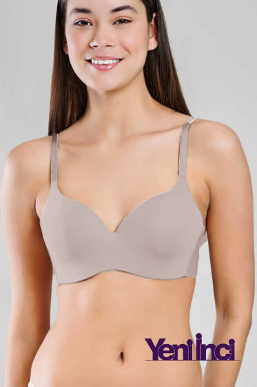 Yeni İnci Bra Woow İnce Askılı Sütyen Vizon - Toparlayıcı Sütyen / Minimizer Sütyen
