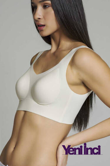 Yeni İnci Bra Woow Kalın Askılı Sütyen Ekru - Toparlayıcı Sütyen / Minimizer Sütyen