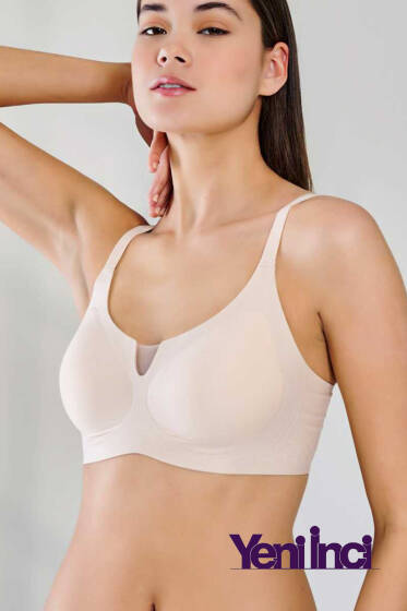 Yeni İnci Bra Woow Transparan Detaylı Sütyen Ten - Toparlayıcı Sütyen / Minimizer Sütyen