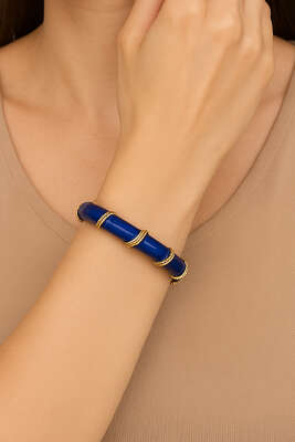 Yılan Figürlü Taş Detaylı Bilezik - DEMİR BİJUTERİ