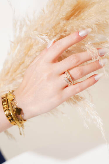 Yılan Taşlı Yüzük Gold - Yüzük