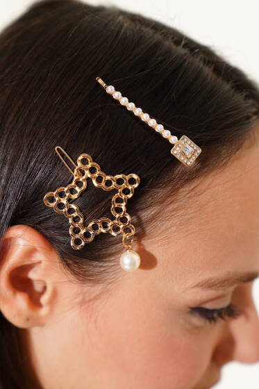 Yıldız Figürlü 2'li Toka Set Gold - Toka