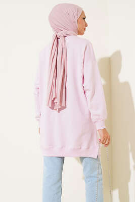 Yıldız Nakışlı Taşlı Tunik Pembe - Tunik