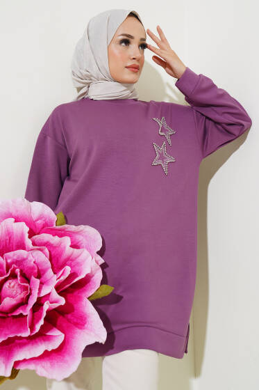 Yıldız Taş Detaylı Tunik Magenta - Tunik