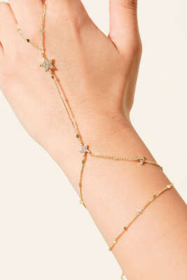 Yıldız Taşlı Şahmeran Bileklik Gold - Bileklik