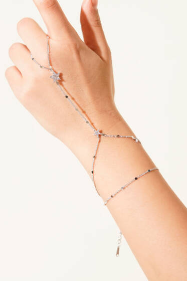 Yıldız Taşlı Şahmeran Bileklik Gümüş - Bileklik