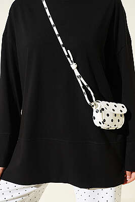 Yırtmaç Detaylı Basic Tunik Siyah - Tunik