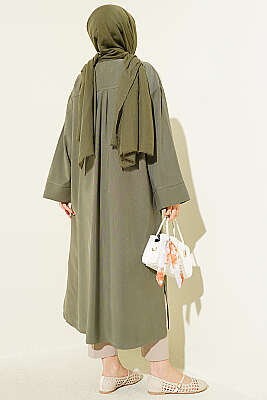 Yırtmaç Detaylı Tensel Uzun Tunik Haki - 700-1000 TL Ürünler