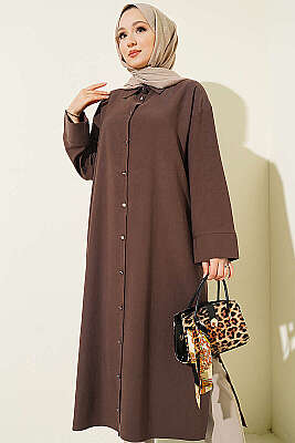 Yırtmaç Detaylı Uzun Tunik Kahve - 700-1000 TL Ürünler