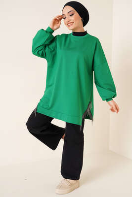 Yırtmacı Zincir Püsküllü Tunik Benetton - Tunik