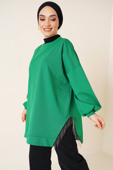 Yırtmacı Zincir Püsküllü Tunik Benetton - Tunik