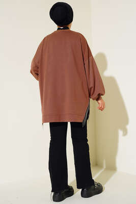 Yırtmacı Zincir Püsküllü Tunik Taba - Tunik