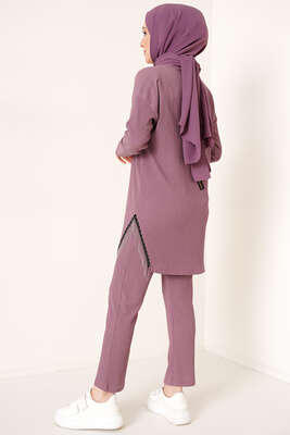 Yırtmaçları Zincir Püsküllü Bürümcük İkili Takım Magenta - İKİLİ TAKIM