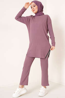 Yırtmaçları Zincir Püsküllü Bürümcük İkili Takım Magenta 