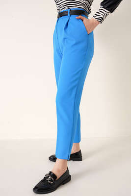 Yırtmaçlı Kemerli İndigo Pantolon - 500-700 TL Ürünler