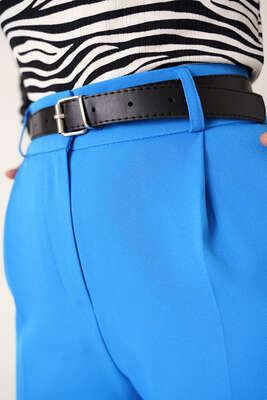 Yırtmaçlı Kemerli İndigo Pantolon - 500-700 TL Ürünler